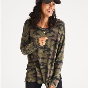 AEO - Green Camo Sweater